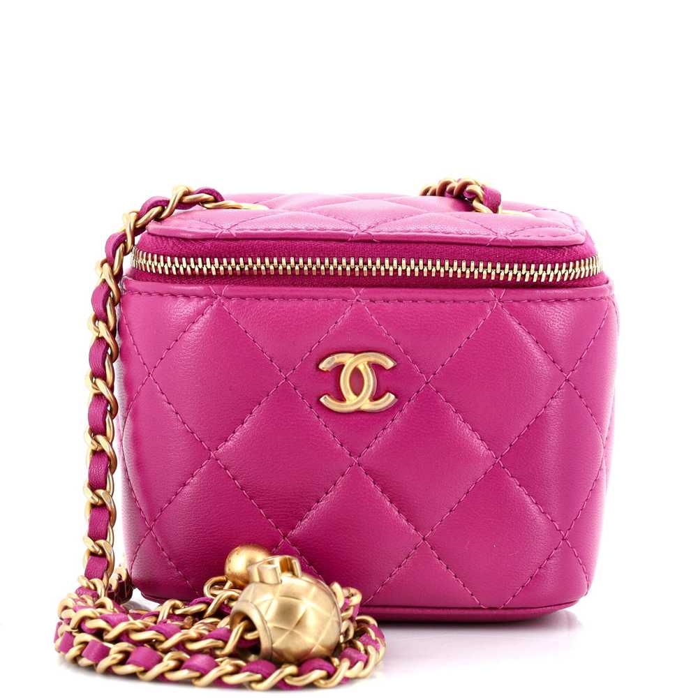 CHANEL Pearl Crush Vanity Case with Chain Quilted… - image 1