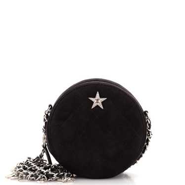 CHANEL Star Round Clutch with Chain Quilted Suede… - image 1