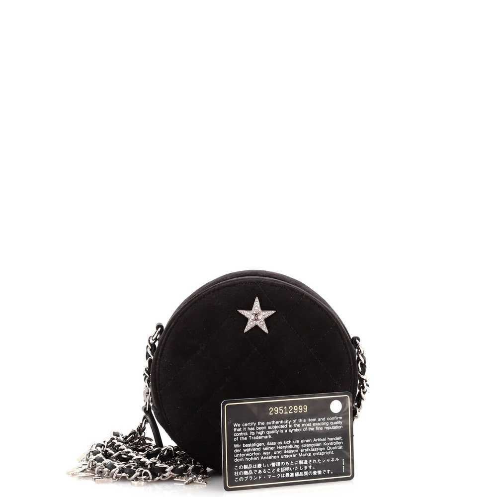 CHANEL Star Round Clutch with Chain Quilted Suede… - image 2