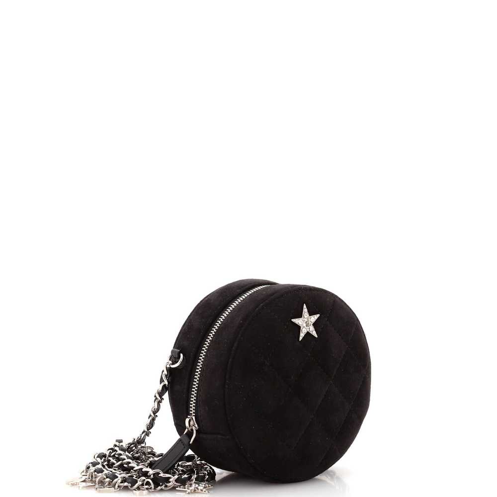 CHANEL Star Round Clutch with Chain Quilted Suede… - image 3