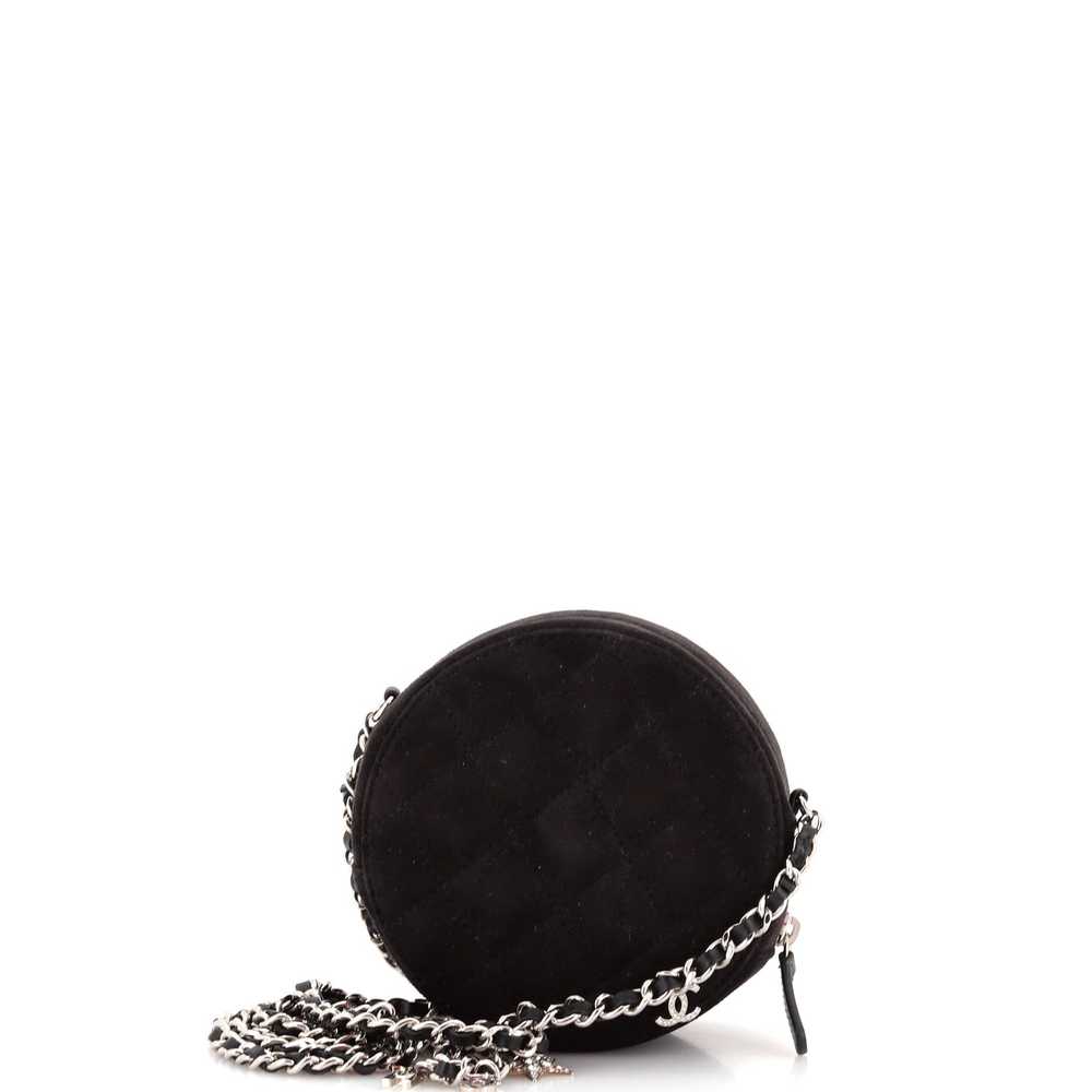 CHANEL Star Round Clutch with Chain Quilted Suede… - image 4