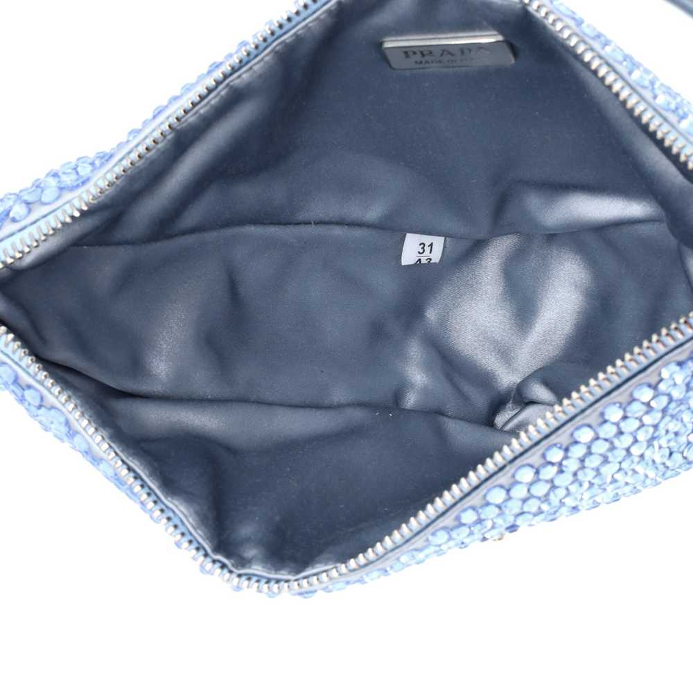 PRADA Triangle Top Handle Pouch Bag Crystal Embel… - image 5