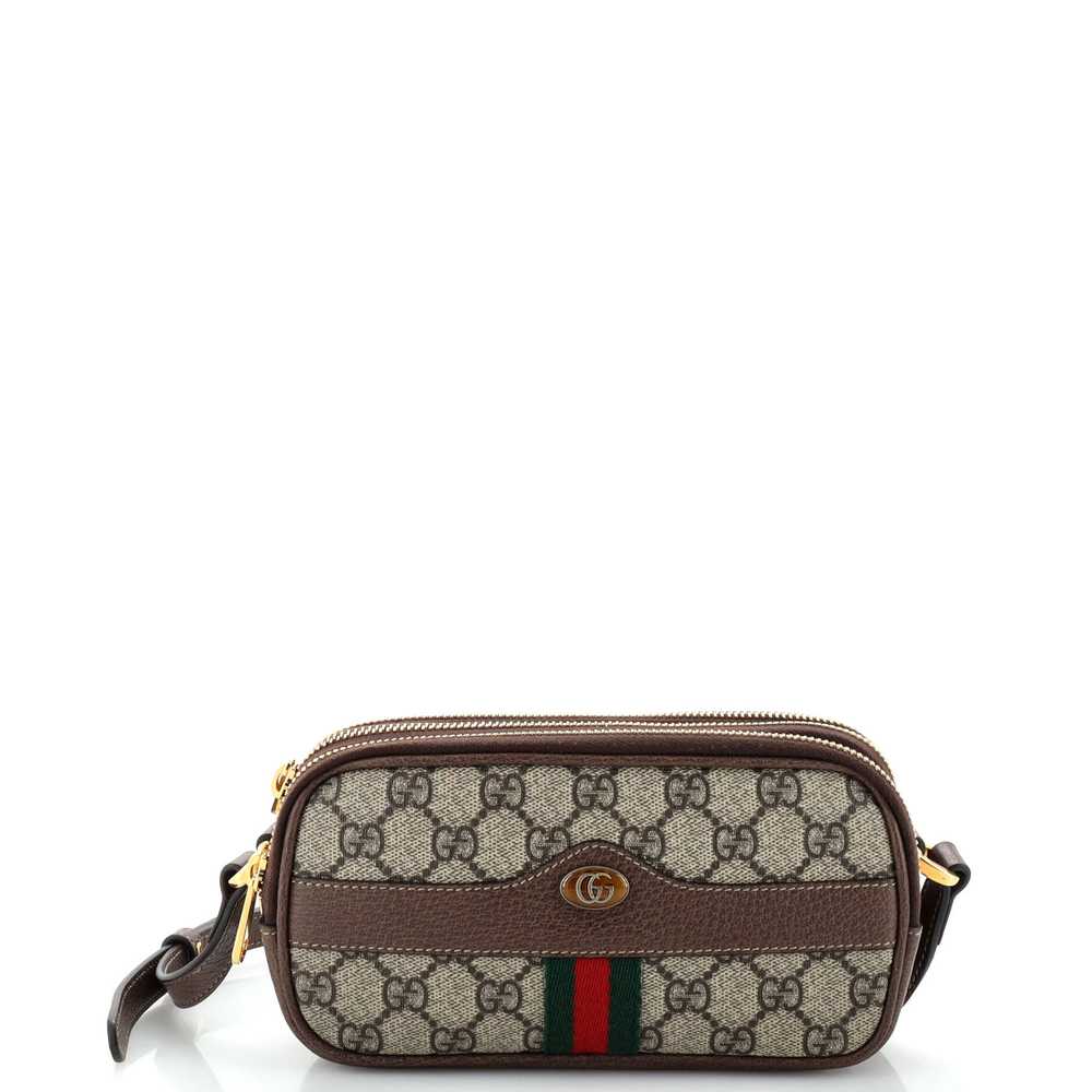 GUCCI Ophidia Triple Zip Crossbody Bag GG Coated … - image 1