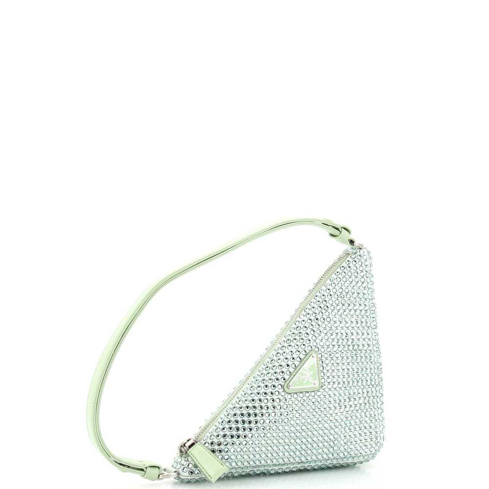 PRADA Triangle Top Handle Pouch Bag Crystal Embel… - image 2
