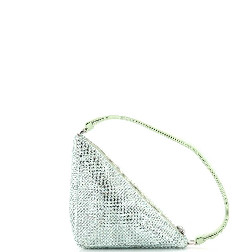 PRADA Triangle Top Handle Pouch Bag Crystal Embel… - image 3