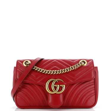 GUCCI GG Marmont Flap Bag Matelasse Leather Small