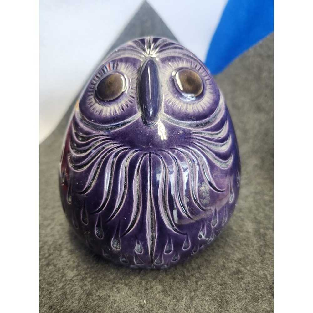 Vtg 70's ceramic Owl Figurine 5" tall - image 1