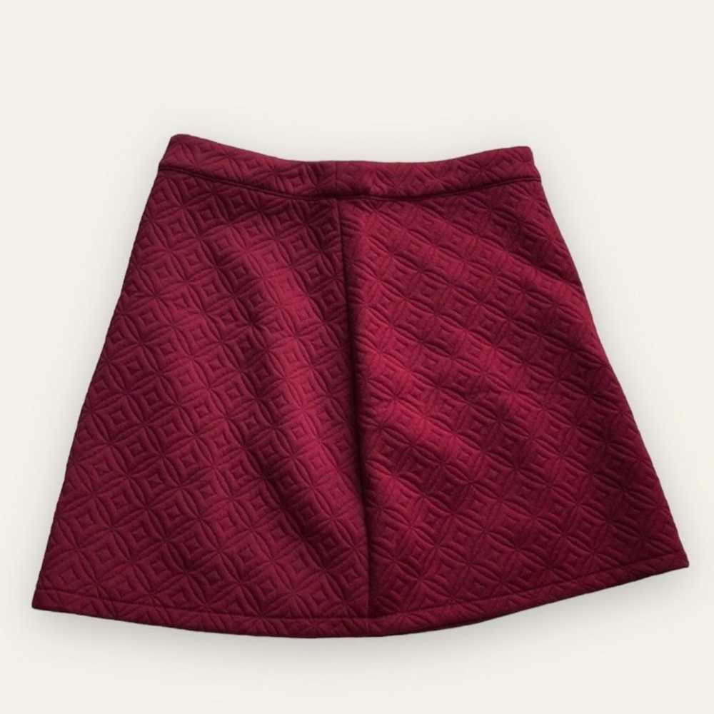 NWT Forever 21 quilted burgundy red a-line high r… - image 1