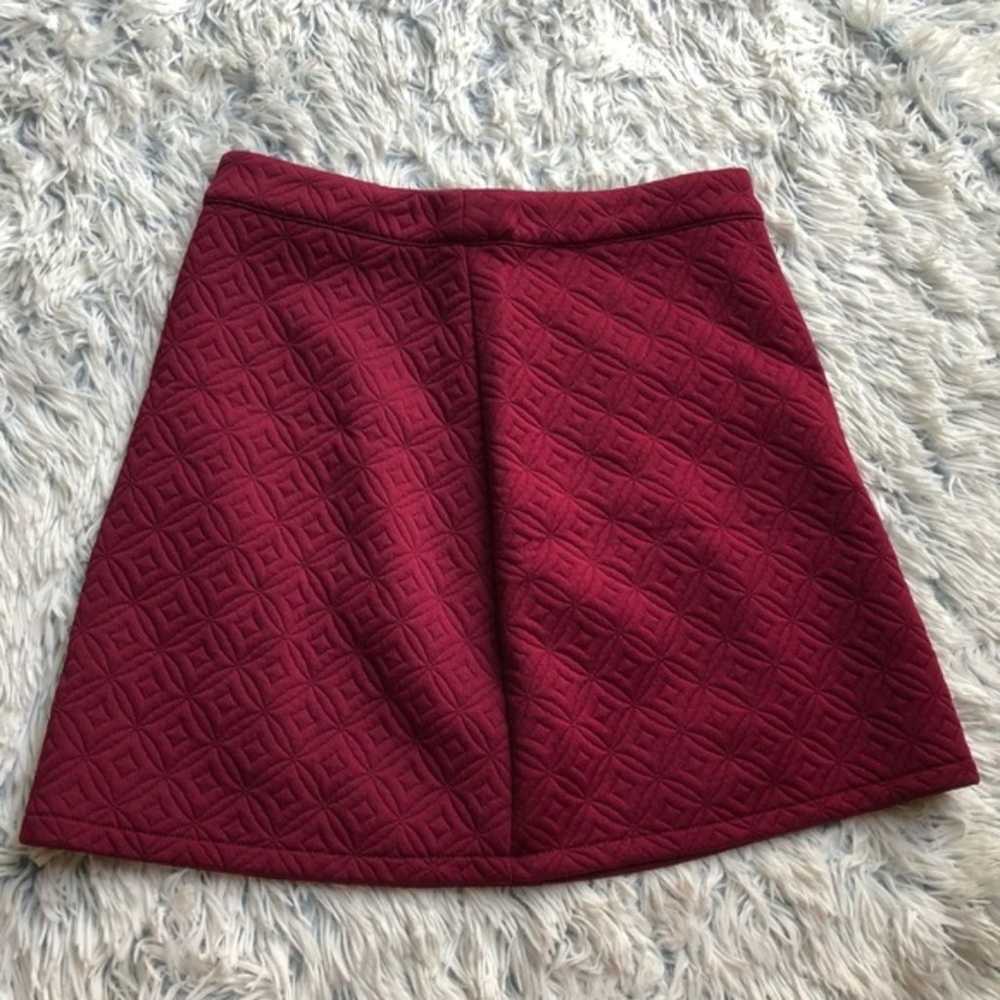 NWT Forever 21 quilted burgundy red a-line high r… - image 2