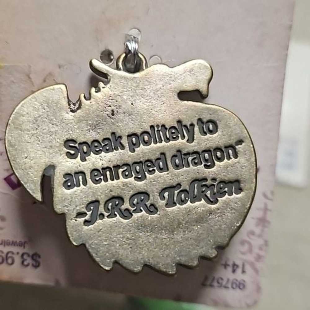 Vintage Angel Demon Dragon JRR Tolkien Pin Charm … - image 3