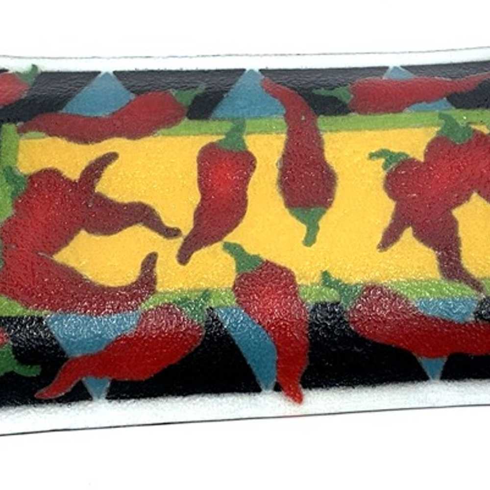 Chili Peppers Fused Art Glass Tray 13 3/4 x 7 3/4… - image 9