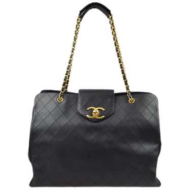 CHANEL Black Lambskin Supermodel Bicolore Shoulder