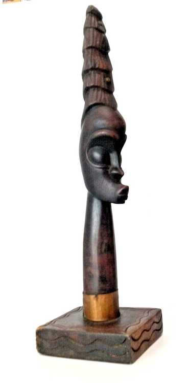 Hand Carved Wood Sculpture Head Bust Haiti Afrocen