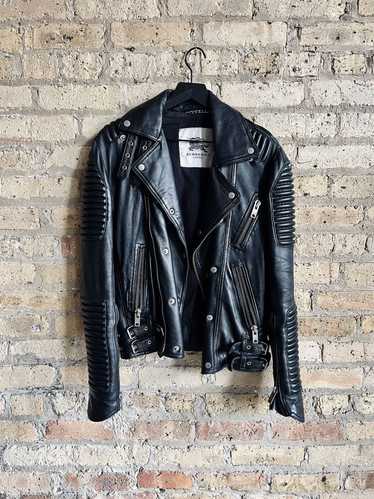 Custom Custom Leather Ribbed Biker Jacket Lambskin