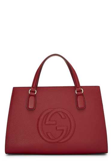 Red Grained Leather Soho Handbag Large