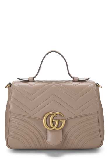 Pink Leather GG Marmont Top Handle Bag Small
