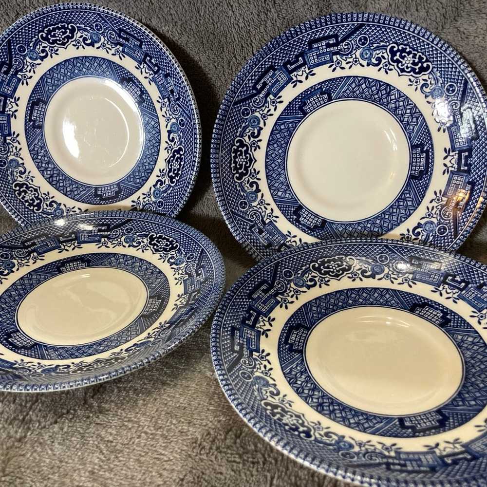 Vintage Blue Willow plates - set of 4 - image 4