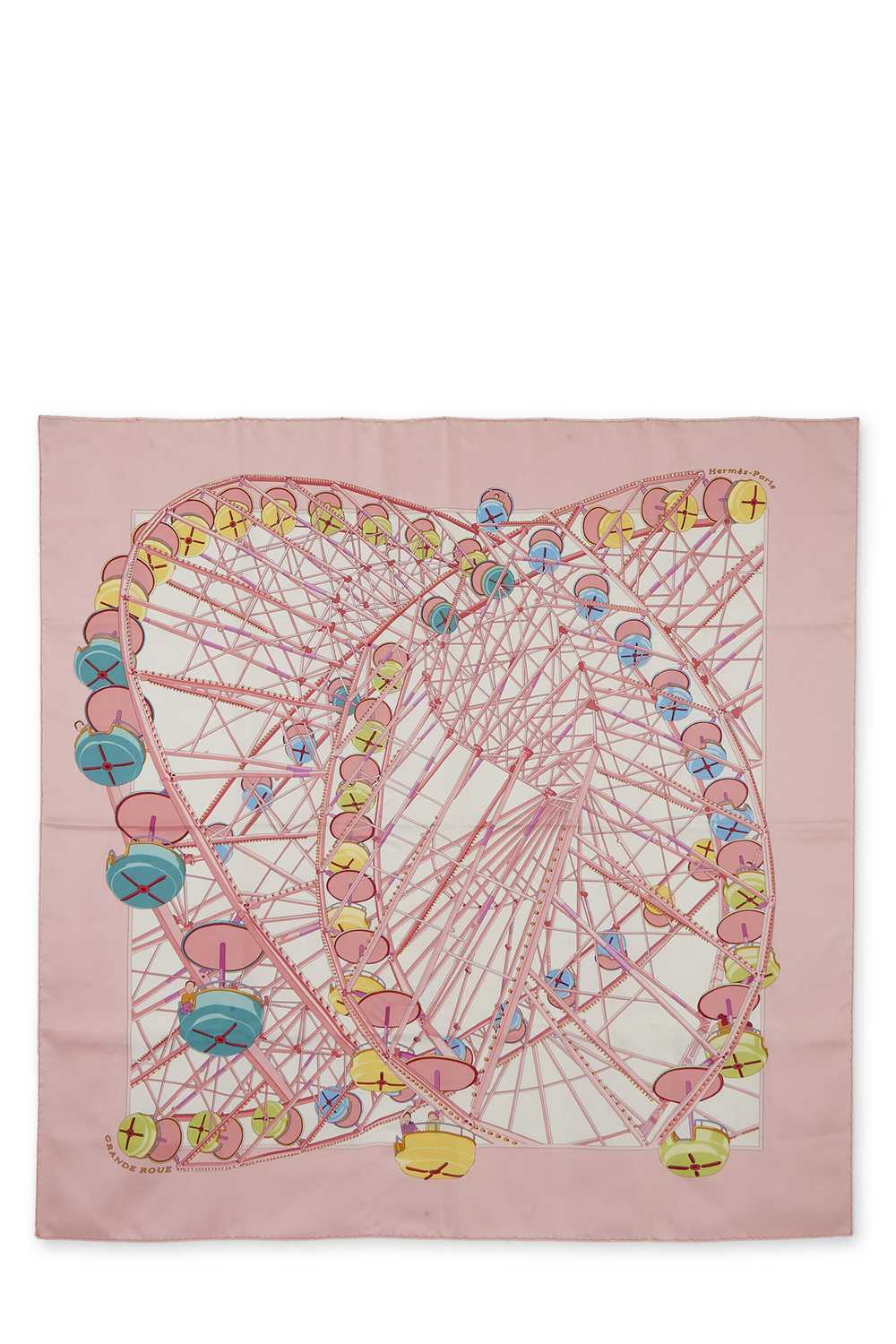 Pink & Multicolor 'Grande Roue' Silk Scarf 90 - image 1