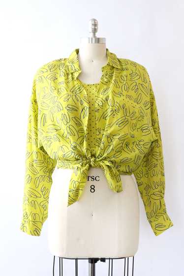 Squiggly Chartreuse Silk Set M