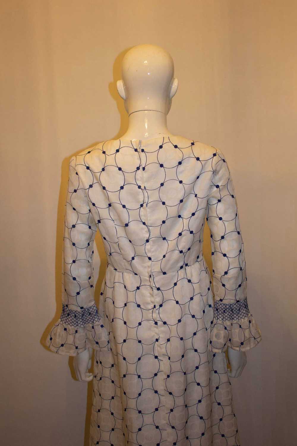 Vintage Laura Lee Blue and White Gown - image 3