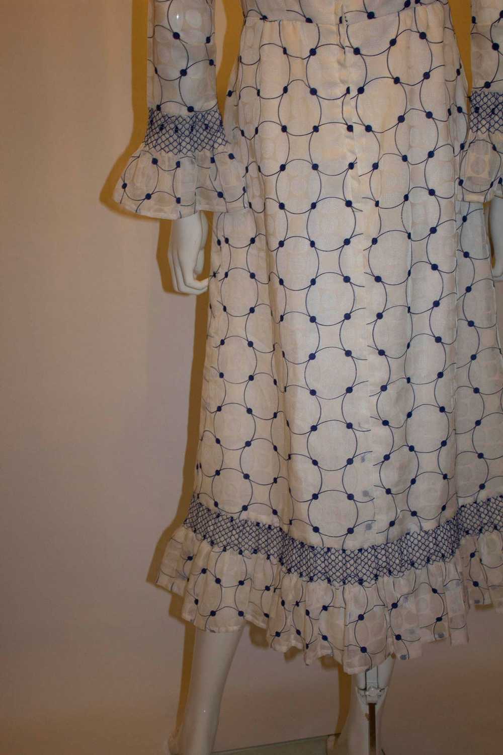 Vintage Laura Lee Blue and White Gown - image 4