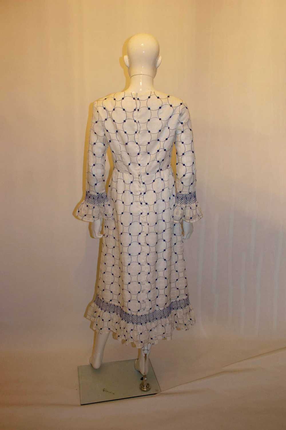 Vintage Laura Lee Blue and White Gown - image 6