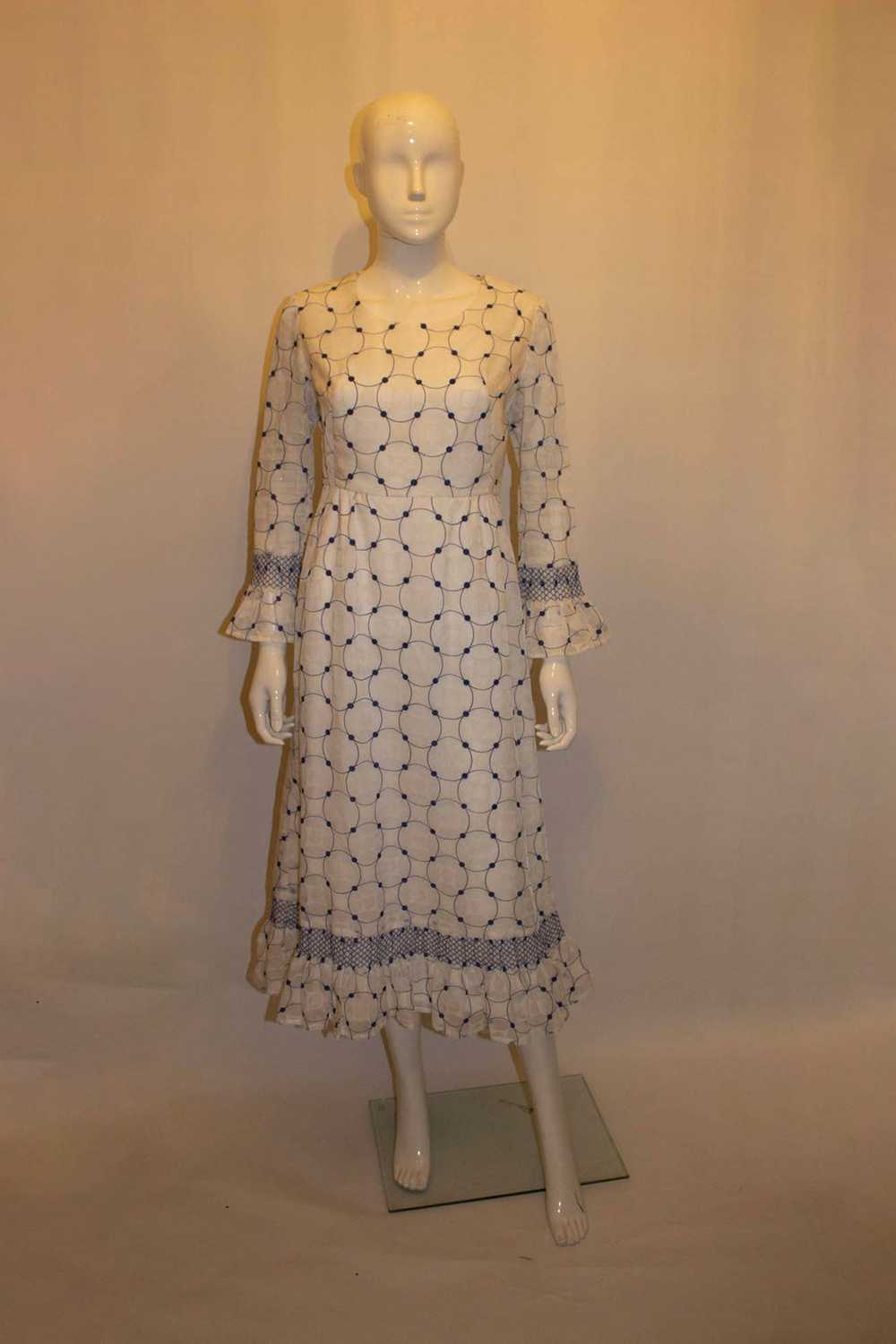 Vintage Laura Lee Blue and White Gown - image 8