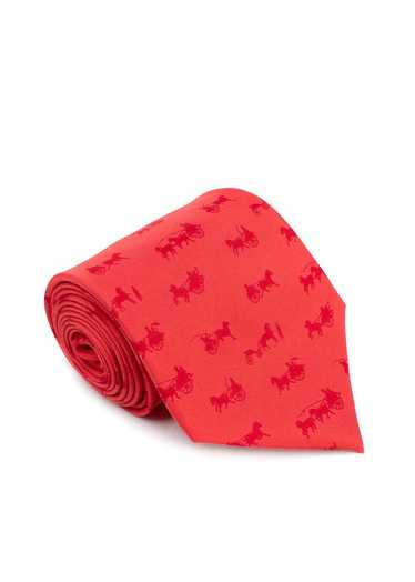 Managed by hewi Hermes Red Horse Patterned Silk Ti