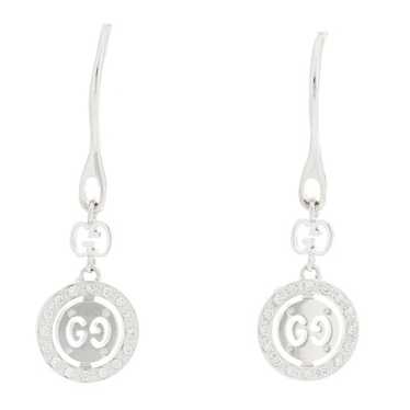 GUCCI 18K White Gold Diamond Icon Twirl Drop Earri