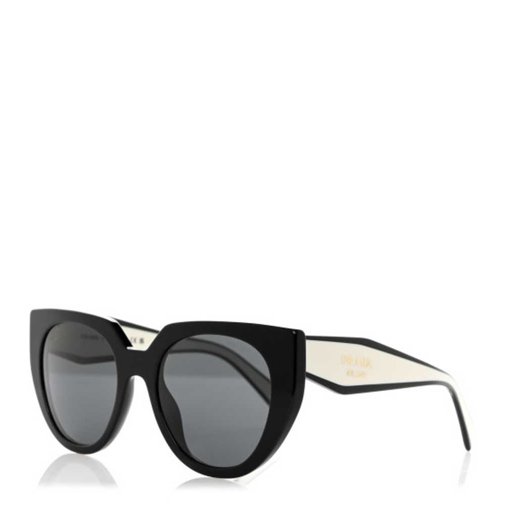 PRADA Acetate Sunglasses SPR 14W Black White - image 1