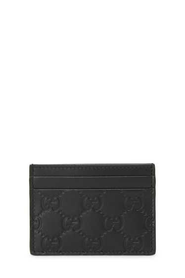 Black Leather Guccissima Card Case