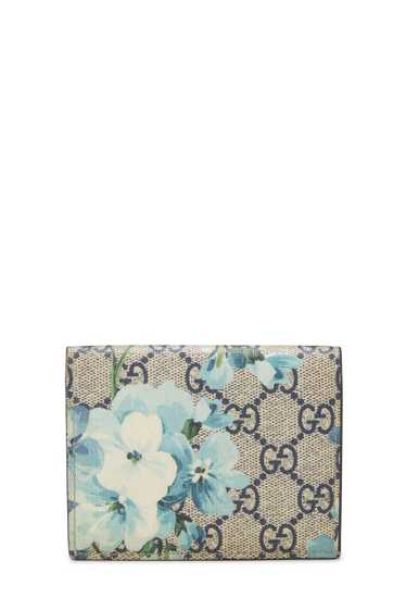 Blue GG Blooms Supreme Canvas Wallet