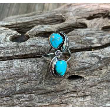 Vintage Sterling Silver and Turquoise Artisan Made