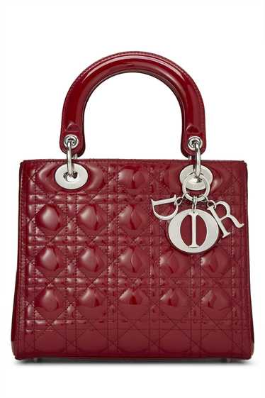 Red Cannage Patent Leather Lady Dior Medium
