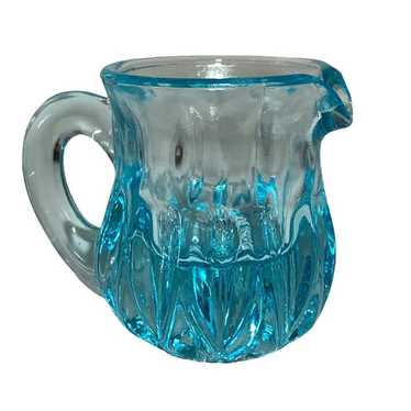 DEGENHART Light Blue Miniature Glass Pitcher w/Ha… - image 1