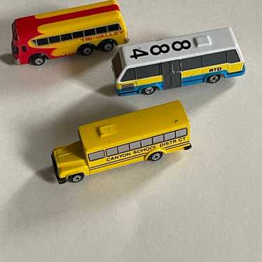 Vintage 1980'S  Micro Machines  Lot of 3 Buses