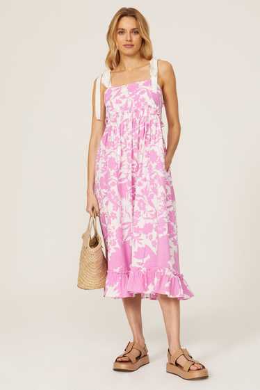 Peter Som Collective Pink Floral Midi Dress