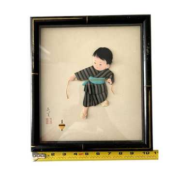 Vintage Framed 3D Asian Artwork Handmade Signed B… - image 1