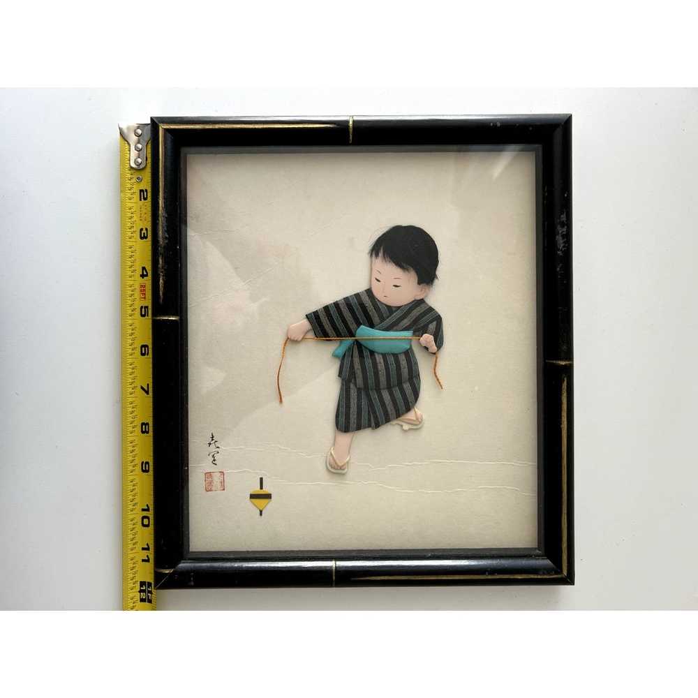 Vintage Framed 3D Asian Artwork Handmade Signed B… - image 2