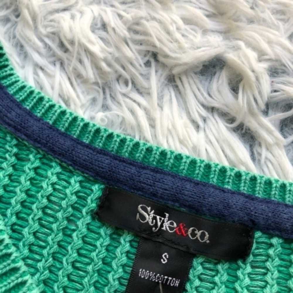 Style & Co Green Ribbed Pullover Sweater - image 4