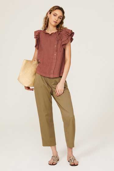 sita murt Ruffle Sleeve Button Top