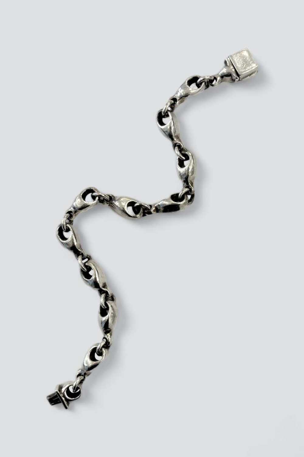 Sterling Silver Heavy Chub Link Bracelet - image 2