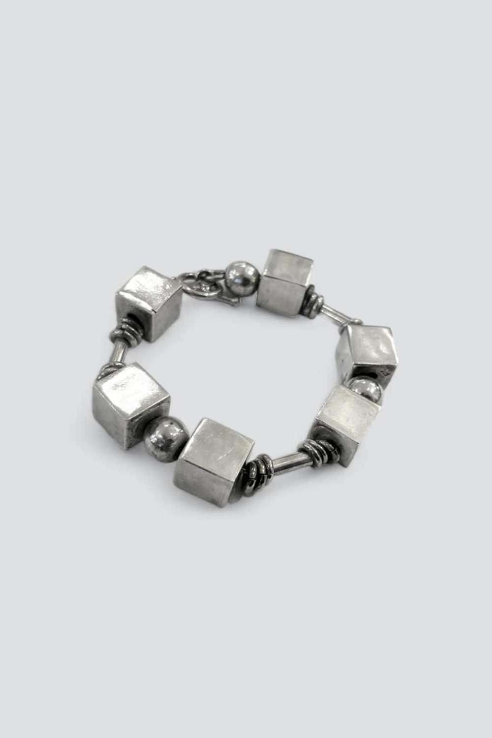 Sterling Silver Heavy Geometry Bracelet - image 3