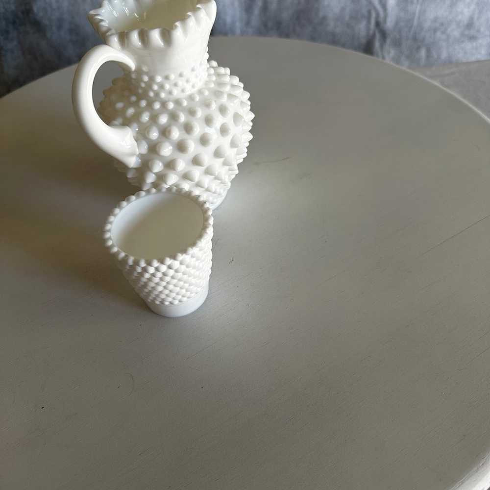 VINTAGE WHITE MILK PITCHER AND TEA LIGHT CANDLE H… - image 1