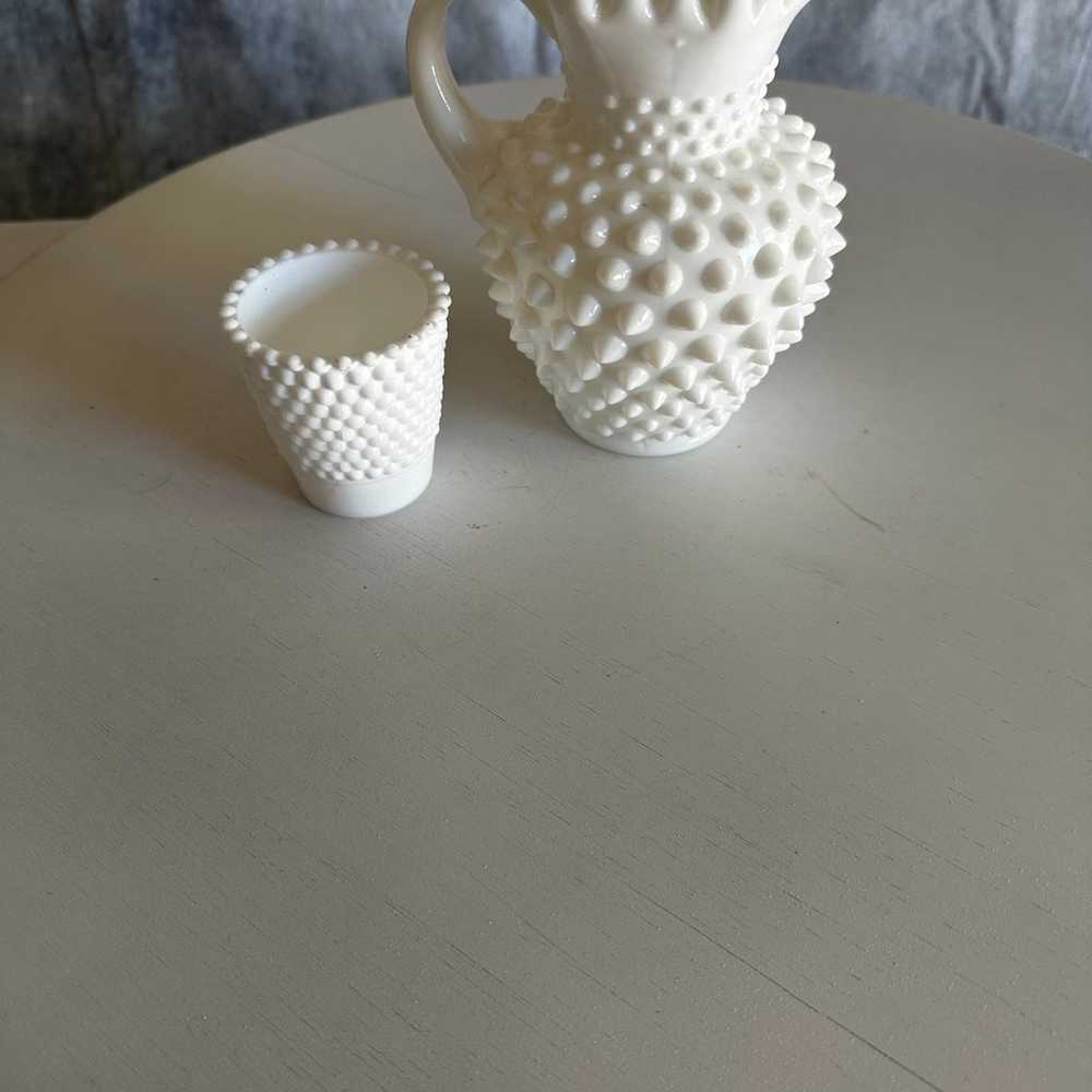 VINTAGE WHITE MILK PITCHER AND TEA LIGHT CANDLE H… - image 3