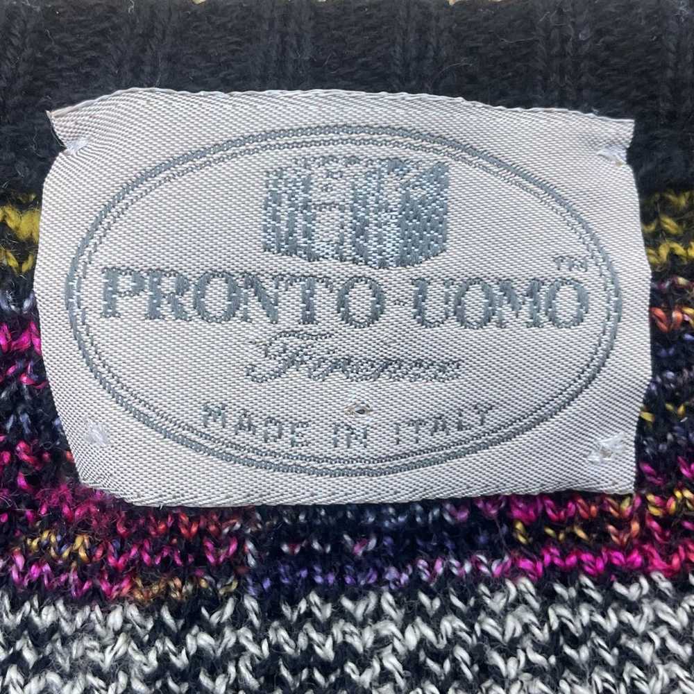 Vintage Pronto Uomo Multicolor Cotton Pullover Sw… - image 3
