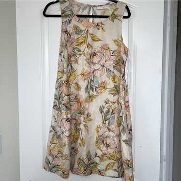 Nicole Miller 100% Linen Floral Printed Dress