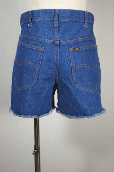 Medium blue cotton denim Lee 70s 80s jean shorts c