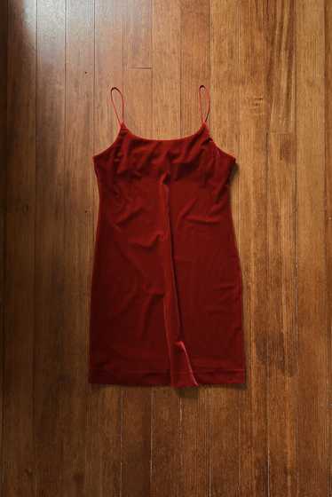 1990's RED VELVET MINI DRESS | SIZE S/M