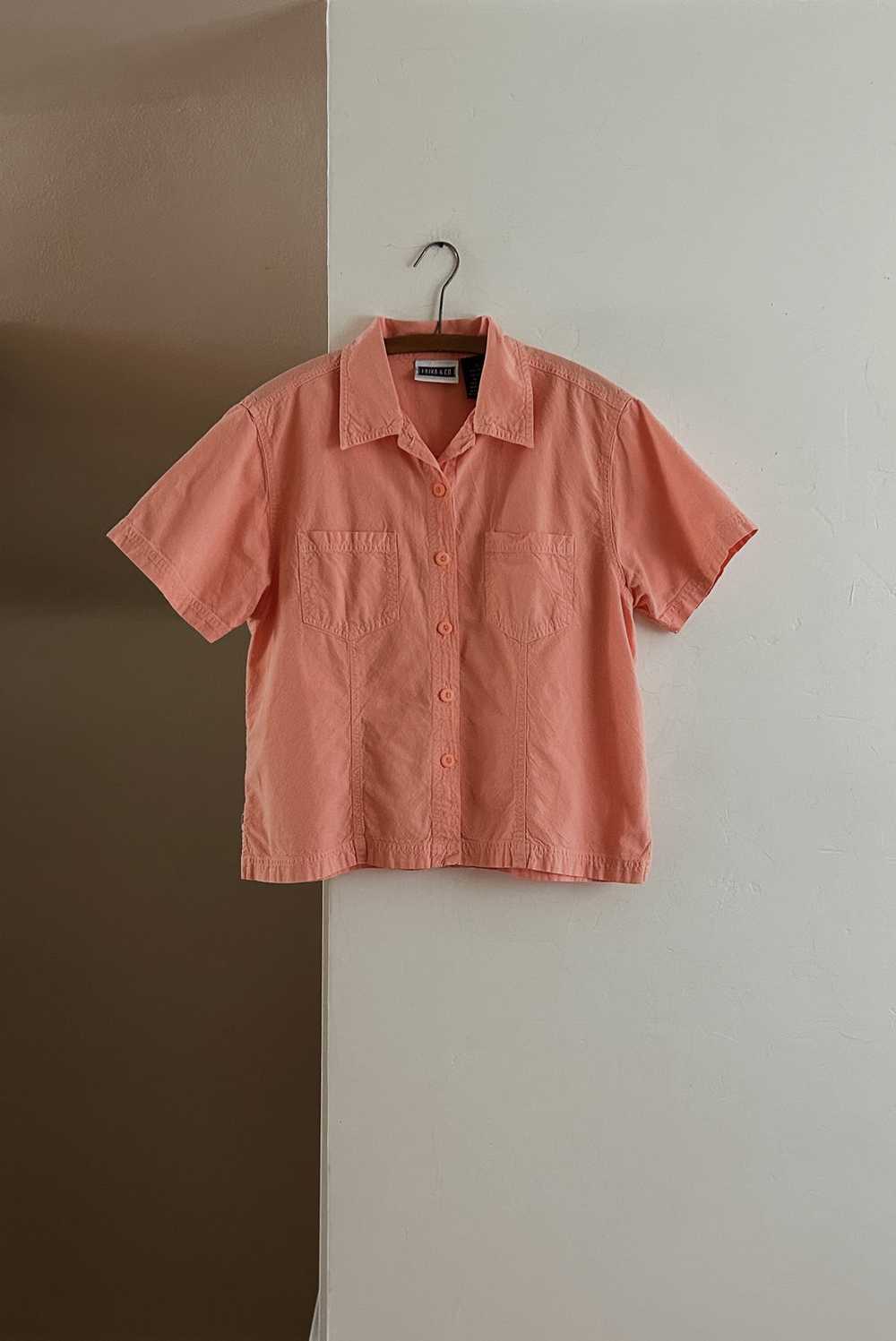 1990's COTTON CREPE BUTTON SHIRT - image 1